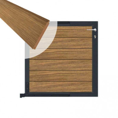 C-Wood Tuinpoort aluminium antraciet frame Mix & Match - hardhout Thermo Fraké (90 x 90 cm)