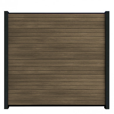 C-Wood Zelfbouw schutting composiet Rhombus Double ipé - zwart alu accessoires (180 x 180 cm)