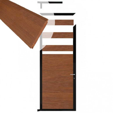 C-Wood Tuindeur aluminium zwart frame Mix & Match - hardhout Bamboe (90 x 200 cm)