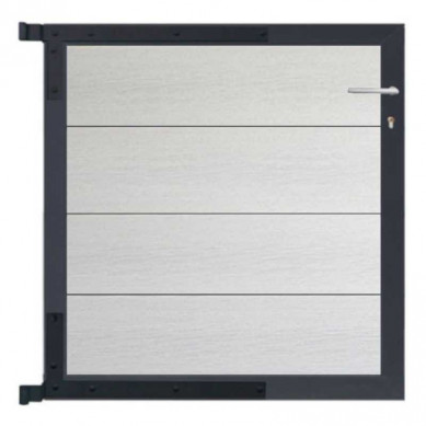 C-Wood Tuinpoort aluminium antraciet frame Modular - composiet wit (90 x 90 cm)