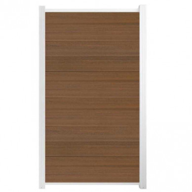 C-Wood Schutting composiet co-extrusie Como teak met wit aluminium kader (90 x 180 cm)