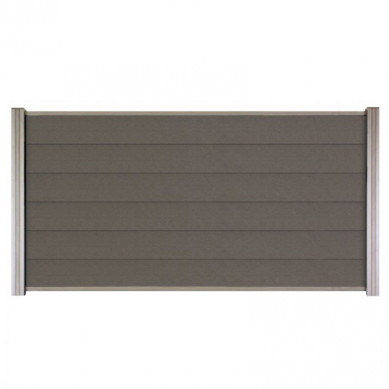 C-Wood Zelfbouw schutting composiet Mix & Match rock grey met blank alu accessoires (180 x 90 cm)