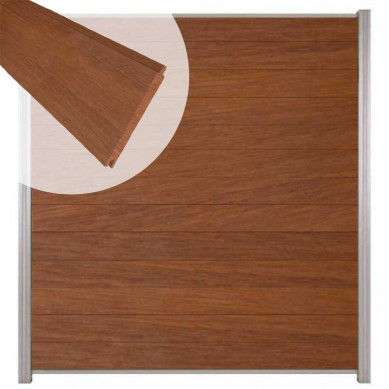 C-Wood Zelfbouw schutting hardhout Mix & Match Bamboe - blank alu accessoires (180 x 200 cm)