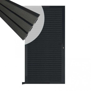 C-Wood Tuindeur aluminium zwart frame Rhombus Triple - composiet antraciet (90 x 180 cm)
