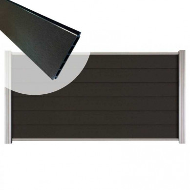 C-Wood Zelfbouw schutting composiet Mix & Match antraciet - blank alu accessoires (180 x 90 cm)
