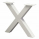 Industrieel onderstel X-poot | wit metaal | 10 x 10 cm (2 stuks)