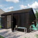 Multi tuinhuis met dubbele deur/ dicht 10,5 m2 onbehandeld incl dakleer/alu strips 248 x 432 x 250 cm | Type B
