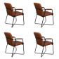 Bo Lundgren Eetkamerstoel - Henry - leer Vintage cognac - 4 stuks - voorkant