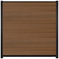 C-Wood Schutting composiet co-extrusie Como teak met zwart aluminium kader (180 x 180 cm)
