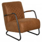 HomingXL Industriële fauteuil Voyager | lederlook Missouri cognac 03 | 78 cm breed