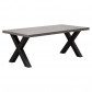 HomingXL Eettafel betonlook | X-poot zwart gepoedercoat staal | 180 x 100 cm | Bladdikte 5 cm
