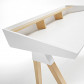 La Forma bureau Stick | wit afgelakt mdf met essenhouten module en poten (120 x 65 cm)
