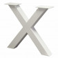 HomingXL Industrieel onderstel X- poot | wit metaal | 10 x 10 cm (2 stuks)