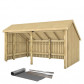 Plus Danmark Multi tuinhuis open 10,5 m2 onbehandeld incl dakleer/alu strips 248 x 432 x 250 cm - Type B