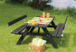 Plus Danmark Picknicktafel vuren geimpregneerd - Opklapbare zitting en rugleuningen zwart - 155 x 177 x 71 cm