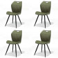 Bo Lundgren Eetkamerstoel - Cobra - lederlook Soft groen - 4 stuks - voorkant