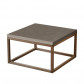 HomingXL salontafel beton grijs naturel met houten frame 75 x 75 cm
