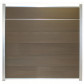 C-Wood Schutting composiet co-extrusie Como vergrijsd bruin met blank aluminium kader en sierlijst (180 x 180 cm)