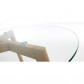 La Forma salontafel Brick | transparant glas met poten eikenhout (90 x 90 cm)