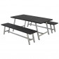 Plus Danmark set tafel + 2 banken kunststof | Royal zwart 87 x 177 x 73 cm