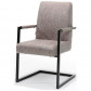 Bo Lundgren Eetkamerstoel - Sanne - Lederlook Soft Pebble - Met armleuning - 4 stuks - voorkant