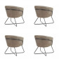 Bo Lundgren Eetkamerstoel - Nova - lederlook Soft groen - 4 stuks - voorkant