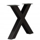 HomingXL Industrieel onderstel X- poot | zwart metaal | 10 x 10 cm (2 stuks)