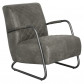 HomingXL Industriële fauteuil Voyager | leer Colorado grijs 02 | 78 cm breed