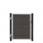 Plus Danmark Tuindeur composiet Futura antraciet in stalen frame links met zwart/grijze palen (115 x 127 cm)