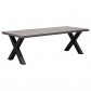 HomingXL Eettafel betonlook | X-poot zwart gepoedercoat staal | 180 x 100 cm | Bladdikte 5 cm