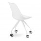 La Forma bureaustoel Lars | witte kuipstoel met witte metalen poten op wieltjes