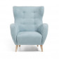La Forma fauteuil Passo | lichtblauw gestoffeerd met houten poten