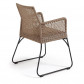 La Forma stoel Novak | donkergrijs gepoedercoat staal met gevlochten polyester touw beige