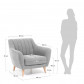 La Forma fauteuil Off | lichtgrijs gestoffeerd met houten poten