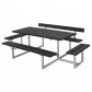 Plus Danmark picknickset kunststof | Basic 4 banken 1 met rugleuning zwart 172 x 260 x 73 cm