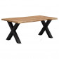 HomingXL Boomstamtafel massief Acacia | X-poot zwart gepoedercoat staal | 220 x 100 cm | Bladdikte 5 cm