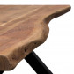 HomingXL Industriële boomstamtafel massief Acacia | X-poot zwart gepoedercoat staal | Bladdikte 5 cm