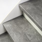 Stepwood Traprenovatie set - rechte trap - 14 treden SPC toplaag Beton grijs incl. witte stootborden