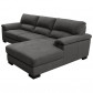 Kuka loungebank Jasmin chaise longue rechts | stof antracietgrijs C820 | 2,50 x 1,70 mtr breed