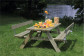 Plus Danmark picknicktafel vuren geimpregneerd | Opklapbare zitting en rugleuningen 155 x 177 x 71 cm