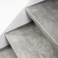 Stepwood Traprenovatie set - rechte trap - 12 treden SPC toplaag Beton grijs incl. stootborden
