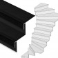 Stepwood Traprenovatie set - 2 kwart draai - 15 treden SPC toplaag Zwart incl. stootborden