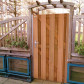 Elephant tuindeur hardhout kempas Timber recht rvs (90 x 180 cm) v-groef schermdikte 4,1 cm
