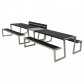 Plus Danmark Picknicktafel vuren geimpregneerd - Zigma - Dubbel 1 rugleuning zwart - 194 x 392 x 73 cm