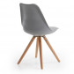 La Forma stoel Lars | lichtgrijze kuipstoel met houten poten