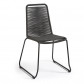 La Forma stoel Meagan | grijs staal met gevlochten polyester touw donkergrijs