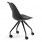 La Forma bureaustoel Lars | zwarte kuipstoel met zwarte metalen poten op wieltjes