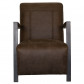 HomingXL Industriële fauteuil Rosetta | leer Bull bruin 15 | 64 cm breed