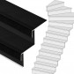 Stepwood Traprenovatie set - 1 kwart draai - 16 treden SPC toplaag Zwart incl. stootborden