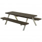Plus Danmark Kinderpicknicktafel gerecycled plastic zwart | Alpha 118 x 177 x 57 cm